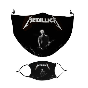 Metallica , Μάσκα υφασμάτινη Ενηλίκων πολλαπλών στρώσεων με υποδοχή φίλτρου