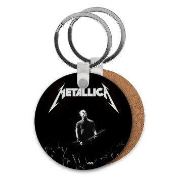Metallica , Μπρελόκ Ξύλινο στρογγυλό MDF Φ5cm