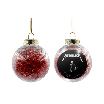 Metallica , Χριστουγεννιάτικη μπάλα δένδρου διάφανη με κόκκινο γέμισμα 8cm