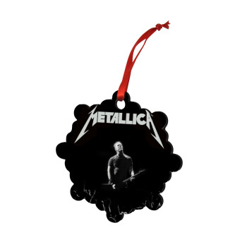 Metallica , Χριστουγεννιάτικο στολίδι snowflake ξύλινο 7.5cm