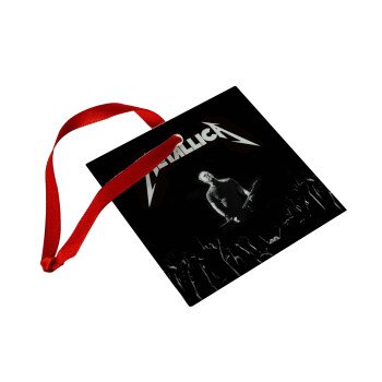 Metallica , Christmas ornament, glass square ornament 9x9cm