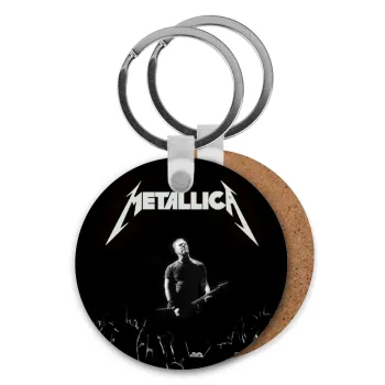 Metallica , Μπρελόκ Ξύλινο στρογγυλό MDF Φ5cm