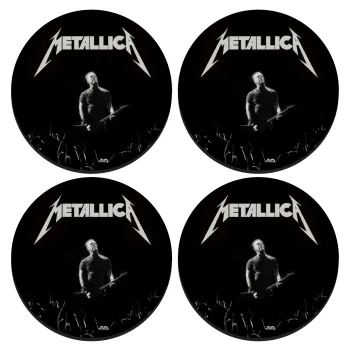 Metallica , SET of 4 round wooden coasters (9cm)