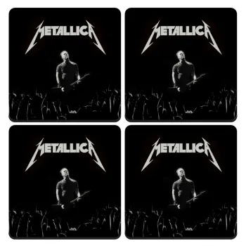 Metallica , ΣΕΤ 4 Σουβέρ ξύλινα τετράγωνα (9cm)