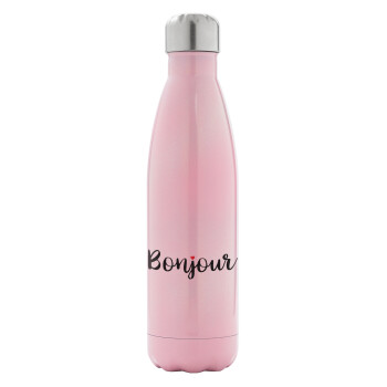 Bonjour, Metal mug thermos Pink Iridiscent (Stainless steel), double wall, 500ml
