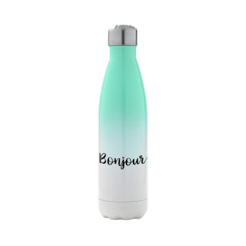 Bonjour, Metal mug thermos Green/White (Stainless steel), double wall, 500ml