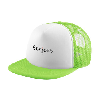 Bonjour, Καπέλο Soft Trucker με Δίχτυ Πράσινο/Λευκό