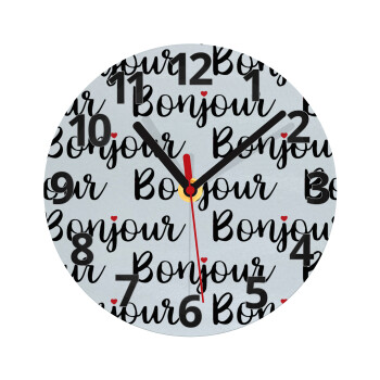 Bonjour, Ρολόι τοίχου γυάλινο (20cm)