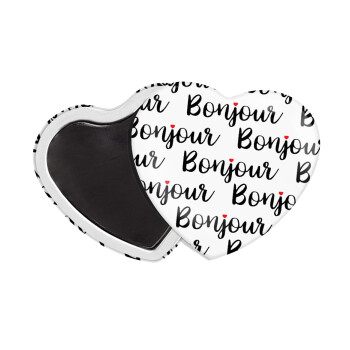 Bonjour, Μαγνητάκι καρδιά (57x52mm)