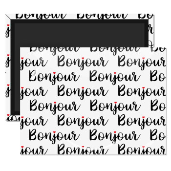 Bonjour, Ορθογώνιο μαγνητάκι ψυγείου διάστασης 9x6cm