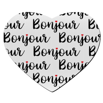 Bonjour, Mousepad heart 23x20cm