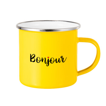 Bonjour, Κούπα Μεταλλική εμαγιέ Κίτρινη 360ml