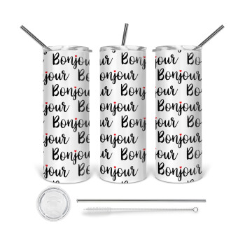 Bonjour, Tumbler stainless steel 600ml, with metal straw & cleaning brush