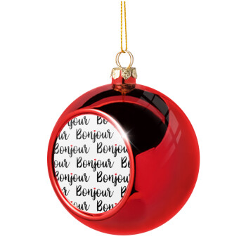 Bonjour, Χριστουγεννιάτικη μπάλα δένδρου Κόκκινη 8cm
