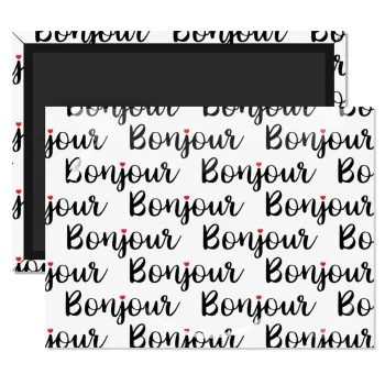 Bonjour, Ορθογώνιο μαγνητάκι ψυγείου διάστασης 9x6cm