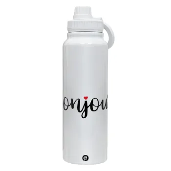 Bonjour, Θερμός 1L Ανοξείδωτο με Βάση Κινητού & Διπλά Τοιχώματα