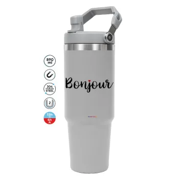 Bonjour, GREY color, 890ml (30oz) stainless Steel Tumbler with Handle