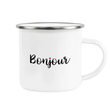 Bonjour, Metallic enamel cup white 360ml