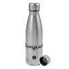 Metallic water bottle, stainless steel, 750ml