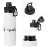 Metal water bottle with safety cap, aluminum 850ml