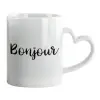 Mug heart handle, ceramic, 330ml