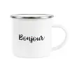 Metallic enamel cup white 360ml