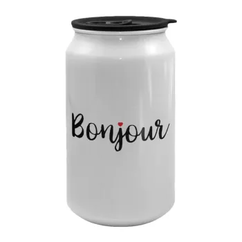 Bonjour, Κούπα ταξιδιού μεταλλική με καπάκι (tin-can) 500ml