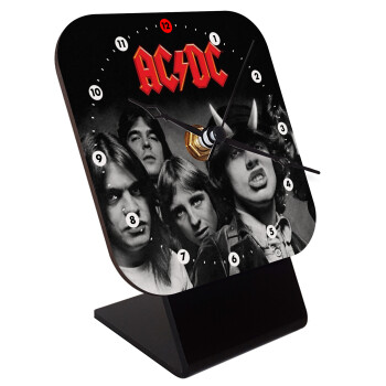 AC/DC angus, Επιτραπέζιο ρολόι ξύλινο με δείκτες (10cm)