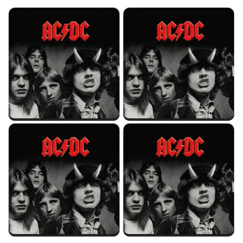 AC/DC angus, ΣΕΤ 4 Σουβέρ ξύλινα τετράγωνα (9cm)