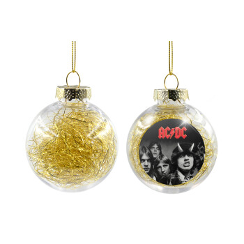 AC/DC angus, Χριστουγεννιάτικη μπάλα δένδρου διάφανη με χρυσό γέμισμα 8cm