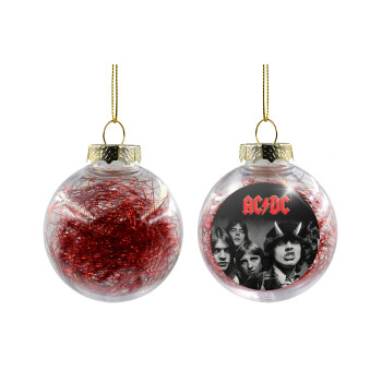 AC/DC angus, Χριστουγεννιάτικη μπάλα δένδρου διάφανη με κόκκινο γέμισμα 8cm