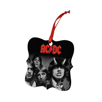 AC/DC angus, Στολίδι Χριστουγεννιάτικο στολίδι polygon ξύλινο 7.5cm