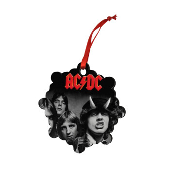 AC/DC angus, Christmas ornament snowflake wooden 7.5cm