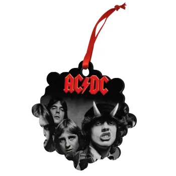 AC/DC angus, Christmas ornament snowflake wooden 7.5cm