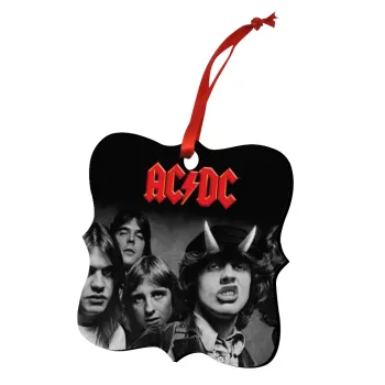 AC/DC angus, Christmas ornament polygon wooden 7.5cm