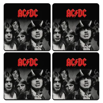 AC/DC angus, ΣΕΤ 4 Σουβέρ ξύλινα τετράγωνα (9cm)