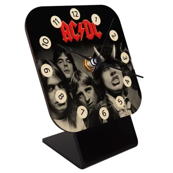 AC/DC angus, Quartz Table clock in natural wood (10cm)