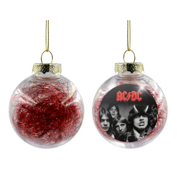 AC/DC angus, Transparent Christmas tree ball ornament with red filling 8cm