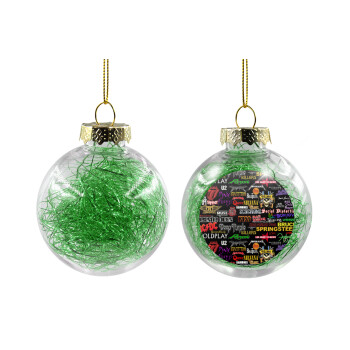 Rock Bands, Χριστουγεννιάτικη μπάλα δένδρου διάφανη με πράσινο γέμισμα 8cm