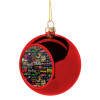 Rock Bands, Χριστουγεννιάτικη μπάλα δένδρου Κόκκινη 8cm