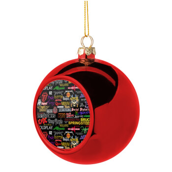 Rock Bands, Christmas tree ball Red 8cm