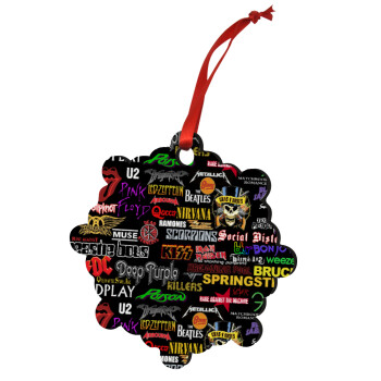 Rock Bands, Christmas ornament snowflake wooden 7.5cm