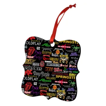 Rock Bands, Christmas ornament polygon wooden 7.5cm