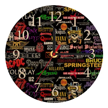 Rock Bands, Ρολόι τοίχου ξύλινο plywood (20cm)
