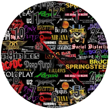 Rock Bands, Ρολόι τοίχου ξύλινο (30cm)