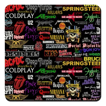 Rock Bands, Τετράγωνο μαγνητάκι ξύλινο 9x9cm