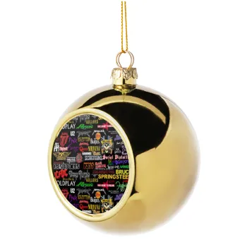 Rock Bands, Golden Christmas tree ball ornament 8cm