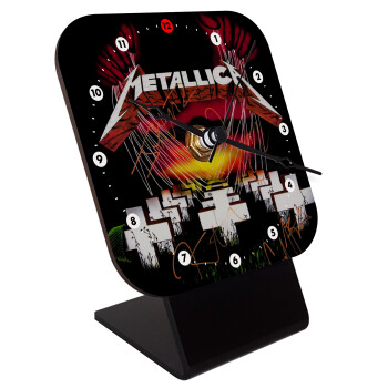 Metallica  master of puppets, Επιτραπέζιο ρολόι ξύλινο με δείκτες (10cm)