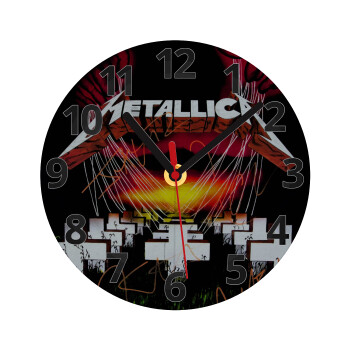 Metallica  master of puppets, Ρολόι τοίχου γυάλινο (20cm)