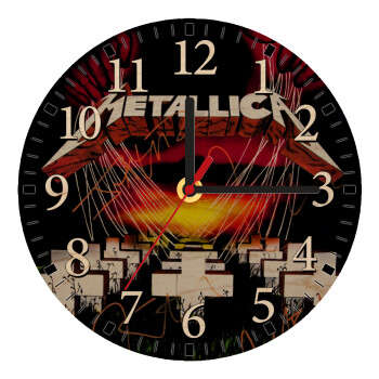 Metallica  master of puppets, Ρολόι τοίχου ξύλινο plywood (20cm)